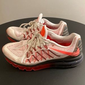 Nike 2015 Air Max Running Shoe White Crimson Size 10